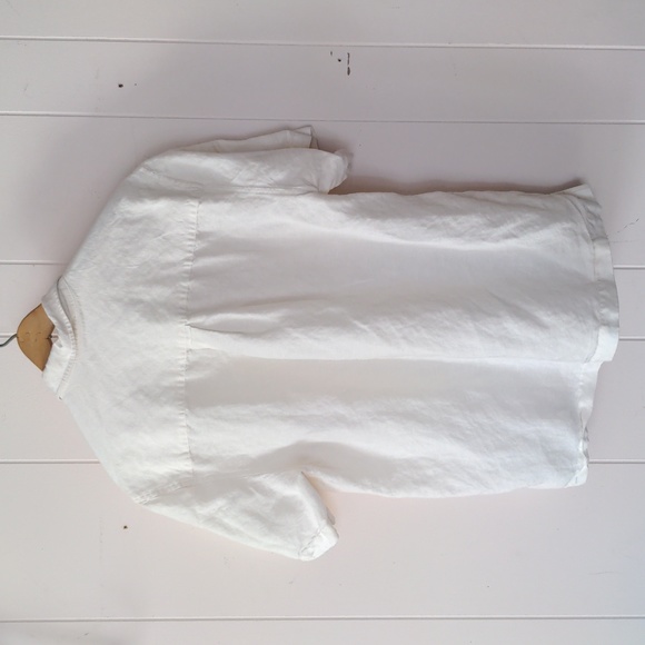 Linen rayon blend tropical short sleeve button down size large - Picture 3 of 4